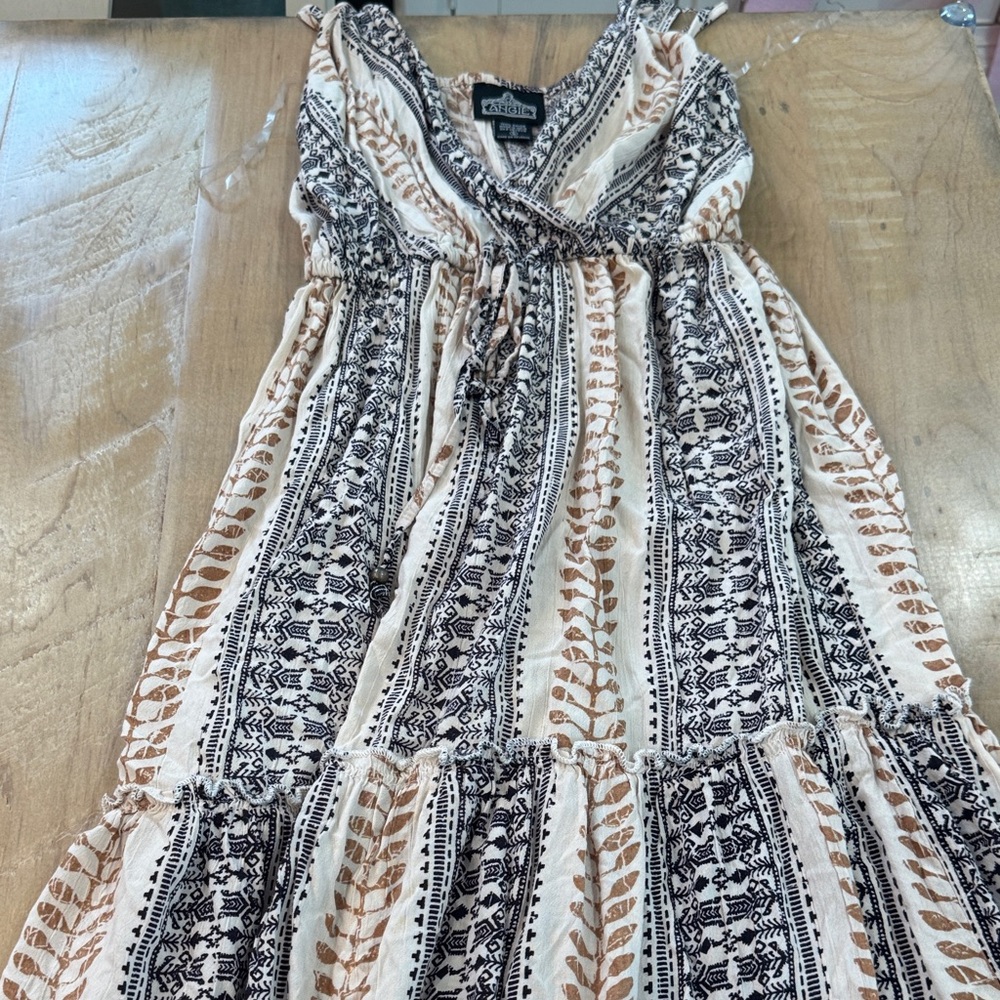 Angie Black and Cream Patterned Maxi Dress